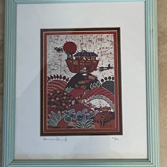 Amos Amit 1984 Noah's Ark Framed Picture - Picture 8 of 11